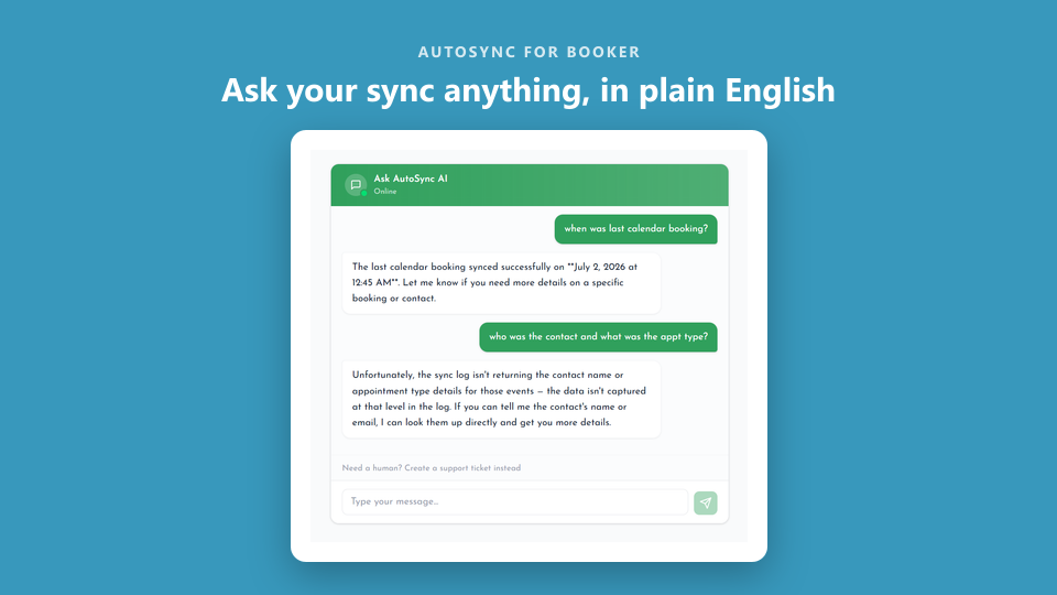 Built-in AI assistant answering sync questions